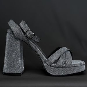 Crystal Glittered Platform Sandals 8238